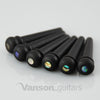 6 x VANSON High Quality Ebony & Abalone acoustic guitar Bridge Pins, String Pegs