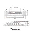 New VANSON Wrap-around Combination Bridge for Les Paul Junior / Jnr, etc, Badass
