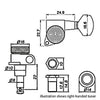 1 x Chrome LOCKING Tuner, for Jackson, BC Rich, Schecter, Squier *  V07SP-CR1 LH