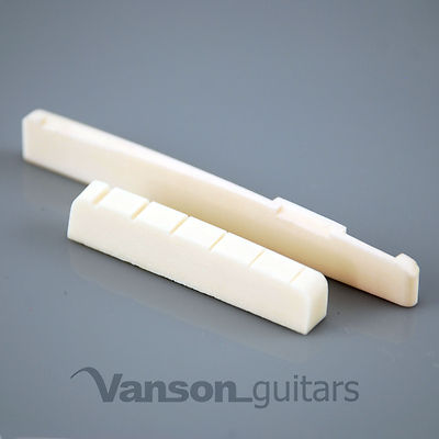 NEW Vanson 43mm LEFT HANDED Bone Nut & Int Saddle for Acoustic Guitars, SQInt LH