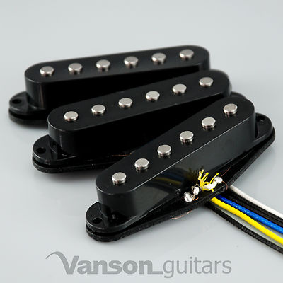 NEW Set of Vanson 'Classic Pro' Alnico V Single Coil Pickups for Strat®* Black