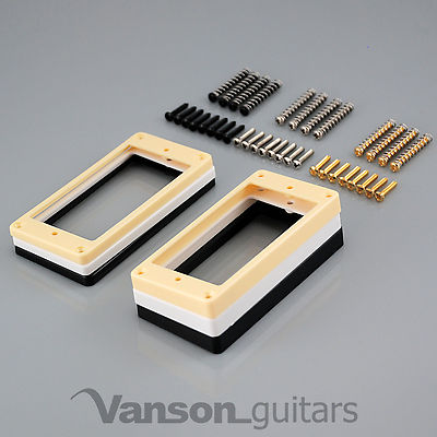2 x Flat Base Mounting Rings & Screws for Epiphone SG, etc / humbucker surround