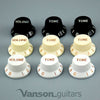 New VANSON Volume x Tone knob set for Strat®* type electric guitars, 6mm