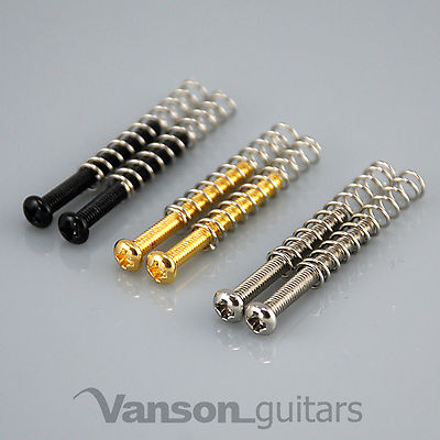 2 x NEW Humbucker Pickup Mounting Screws & Springs, 3mm, for Les Paul, SG, ES 