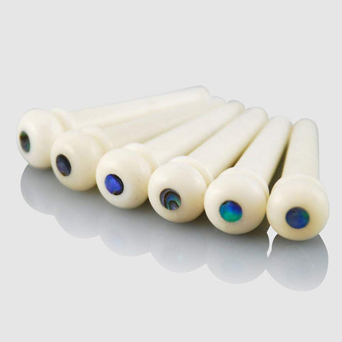 VANSON High Quality Bone & Abalone (Un-Slotted) Bridge Pins for Acoustic Guitars / String Pegs