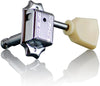 Wilkinson Deluxe WJ44 EZ-LOK Chrome & Ivory 'Kluson Style' (3-a-side) Vintage Tulip Button Tuners / Machine Heads for Epiphone Les Paul, SG, ES
