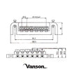 VANSON Black Wrap-around Combination Bridge for Les Paul Junior / Jnr, Melody Makers, Badass etc.