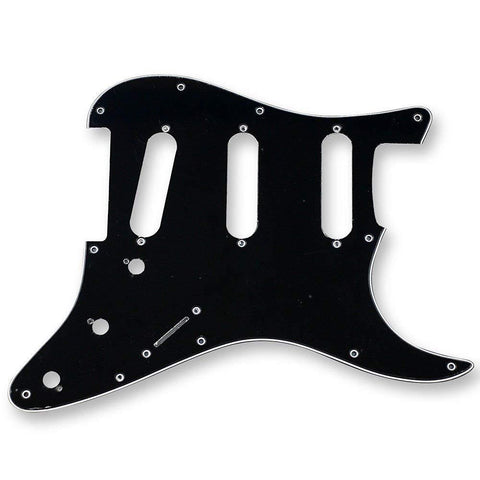 VANSON 3-Ply Black Premium Quality SSS Scratchplate Pickguard DIRECT FIT for USA, MEX Fender, Stratocaster