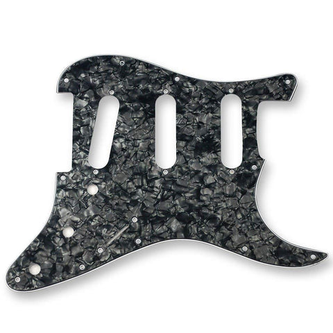 VANSON 3-Ply Black Pearl Premium Quality SSS Scratchplate Pickguard DIRECT FIT for USA, MEX Fender, Stratocaster