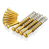 VANSON Gold Mounting Ring Screw Kit (Includes 4 x Humbucker Pickup Mounting Screws & Springs, 8 x Mounting Rings Screws) for Les Paul, SG, ES Type Guitars