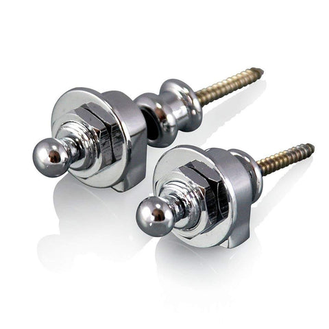 VANSON Set of Chrome Strap Locks for Electric Guitar, Bass, or Acoustic
