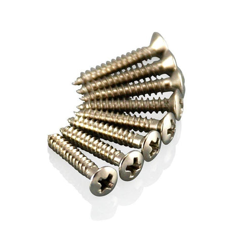 VANSON 8 x Chrome Humbucker Mounting Ring Screws for Les Paul, SG, ES Guitars (Pickup Surround)