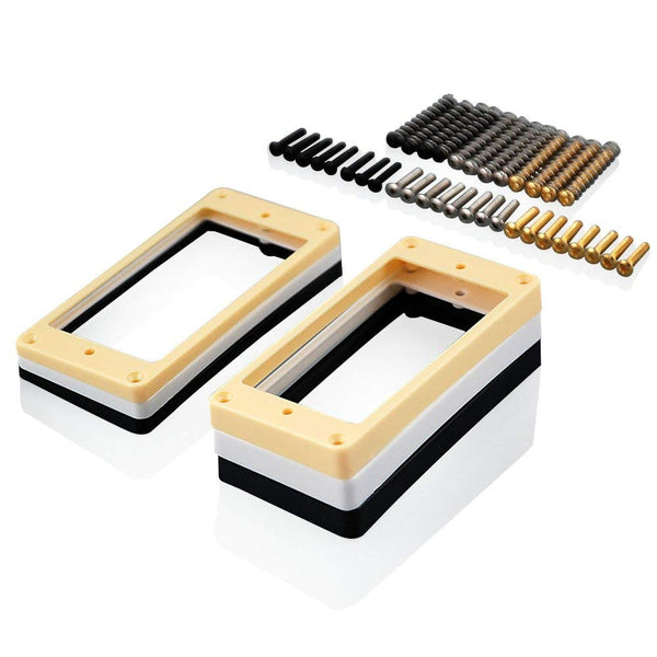 VANSON Set of Curved Base Mounting Rings & Screws for Epiphone Les Paul, ES Humbucker Surround