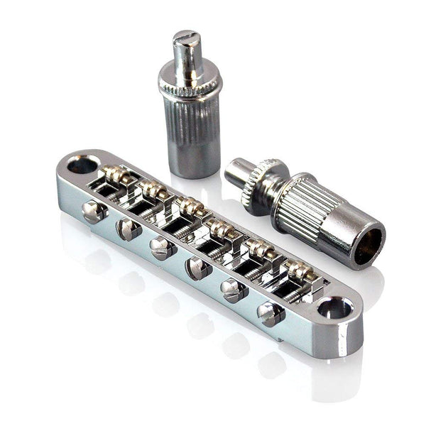 VANSON Chrome Roller Saddle Bridge for Epiphone Les Paul, SG, ES, Dot, Bigsby T-O-M