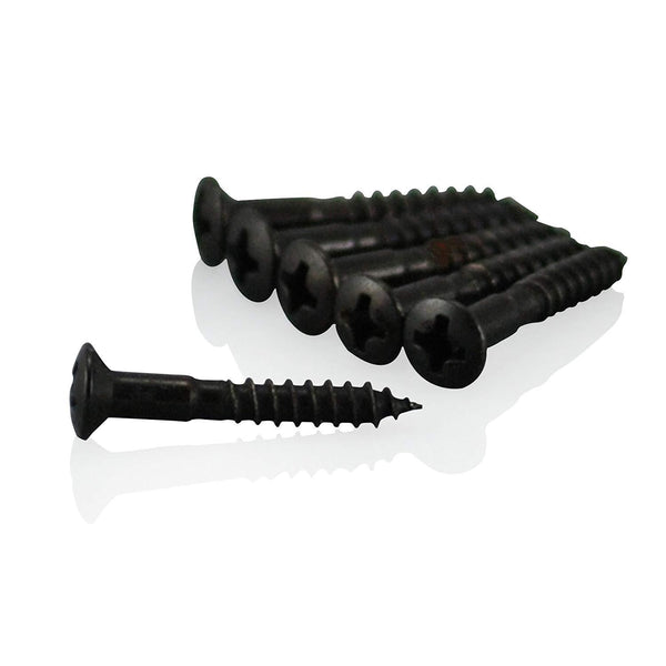 VANSON 6 x Black Countersunk Bridge Screws for Telecaster / Fixed Bridge Guitars