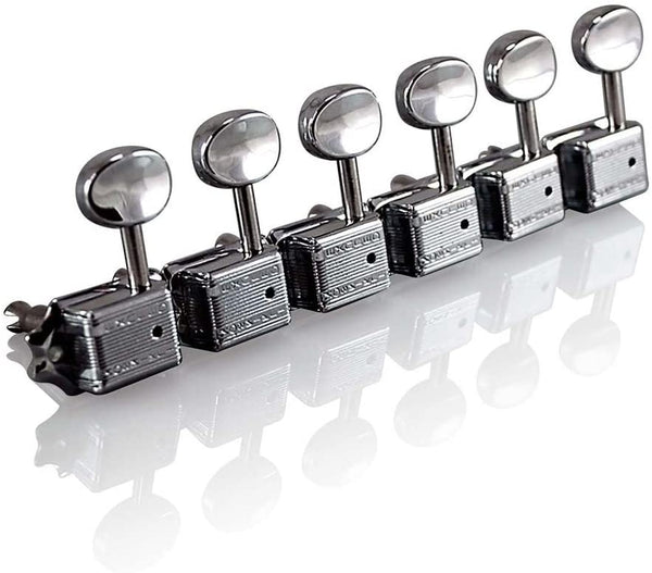 Wilkinson Deluxe WJ55 Chrome Left Handed (Split Post) Vintage 'Kluson Style' Tuners / Machine Heads  for Fender Stratocaster, Telecaster etc. (Left Handed,Chrome)