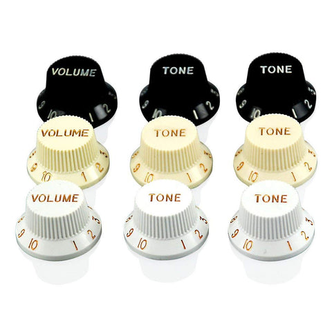 VANSON Volume & Tone Control Knob SET for Stratocaster Type Electric Guitars, 6mm