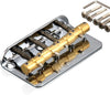 Wilkinson WBBC Chrome Vintage 4 String Bass Bridge, Brass Saddles for Fender Jazz, Precision Guitars