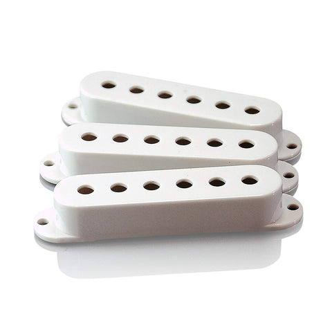 VANSON Set of 3 Single Coil Pickup Covers (White) for Vintage Strats, 50mm or 52mm Pole Spacing