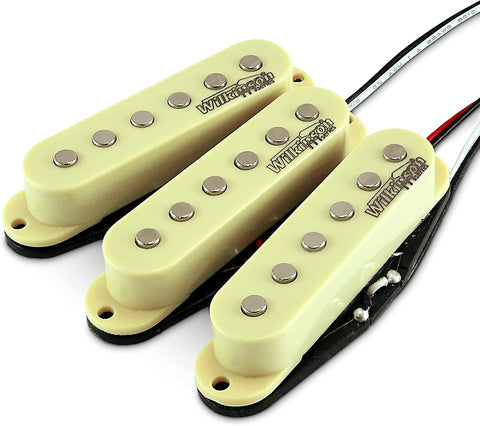 Wilkinson M-Series WOHS 'HOT' Ivory Single Coil Pickup Set for Stratocaster Guitars (SET, Ivory)