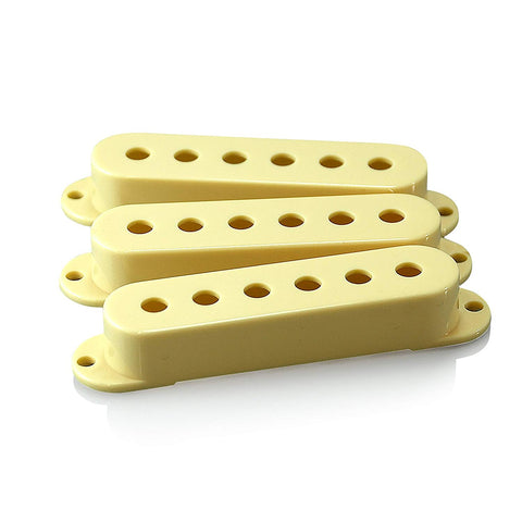 VANSON Set of 3 Single Coil Pickup Covers (Cream) for Vintage Strats, 50mm or 52mm Pole Spacing