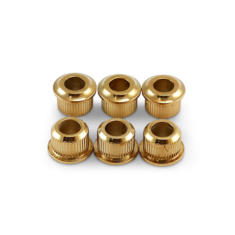 VANSON 6 x Gold Conversion Bushings, Vintage Guitar Tuners / Machine Heads 10.8mm to 6.2mm Reducer