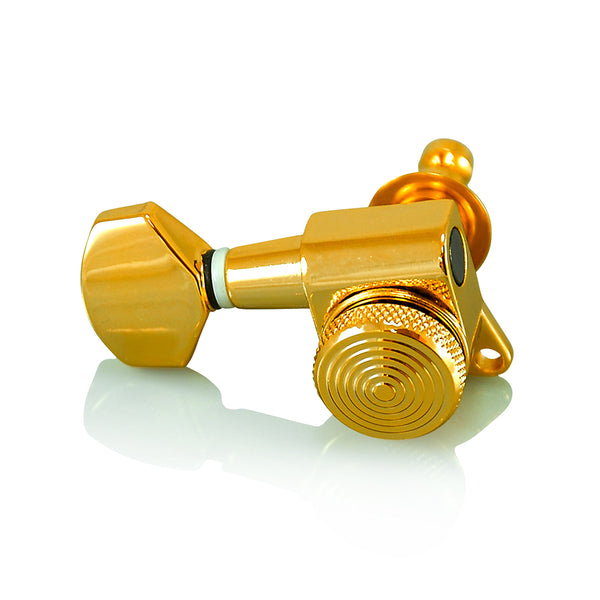 VANSON V07SP LOCKING Gold Left Handed Tuners / Machine Heads for Stratocaster, Telecaster, Jackson, Ibanez, BC Rich, Schecter
