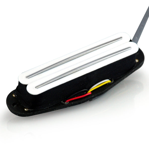 VANSON White / Chrome Hot Rail Humbucker, Single Coil Size Pickup for Stratocaster Guitars