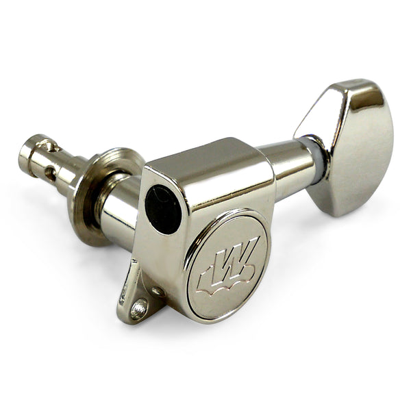 Wilkinson WJN07 EZ-LOK Nickel Right Handed 19:1 Gear Ratio Tuners / Machine Heads for Stratocaster, Telecaster, Jackson, Ibanez, BC Rich, Schecter, Electric Guitar (Right Handed, Nickel