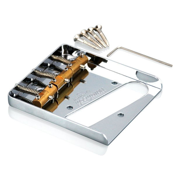 Wilkinson WTB Chrome 'Ashtray' Bridge for Telecaster Type Guitars, with Brass Saddles