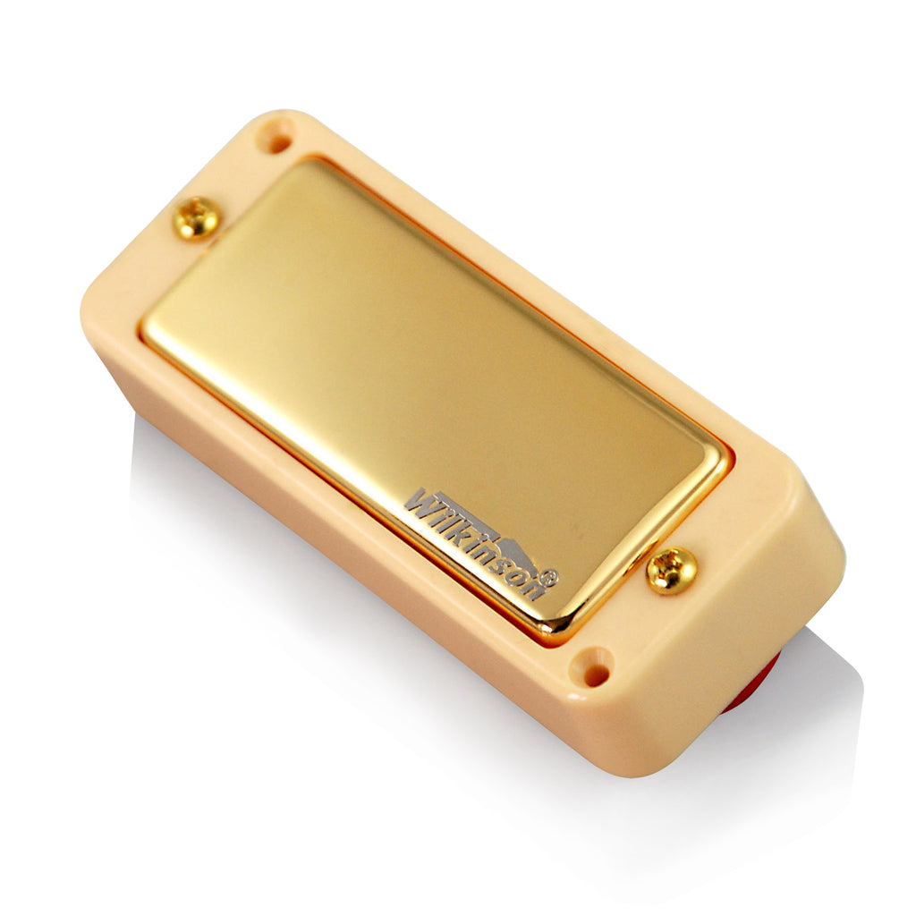 Wilkinson WMHR Gold AlNiCo V P90 Mini Humbucker Pickup (Ivory Ring, Go ...